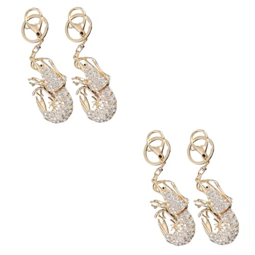VALICLUD 2sets Luxus Schlüsselanhänger Strass Schlüsselanhänger Zubehör Jungen Und Mädchen Schlüsselanhänger Schlüssel Garnelenform 2pcs * 2 von VALICLUD