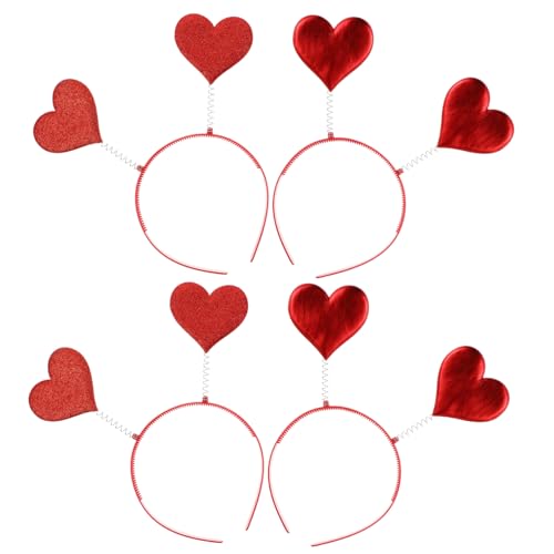VALICLUD 4 Stück Liebes Tag Haarreif Herzen Haarbänder für Partys Cosplay und Besondere Anlässe Leicht und Bequem Haardekoration für Unvergessliche Fotos von VALICLUD