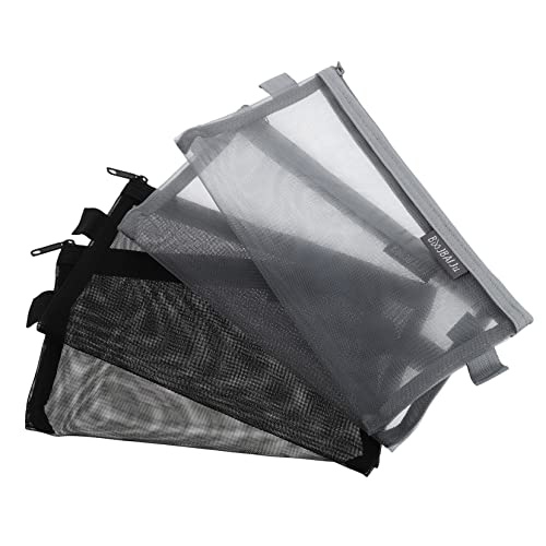 VALICLUD 4 Stück Mesh-federmäppchen Dokumententasche Schreibwaren-Organizer Schreibwarentasche Transparente Stifttaschen Tickettaschen Reißverschluss Nylon Aufbewahrungstasche Student von VALICLUD