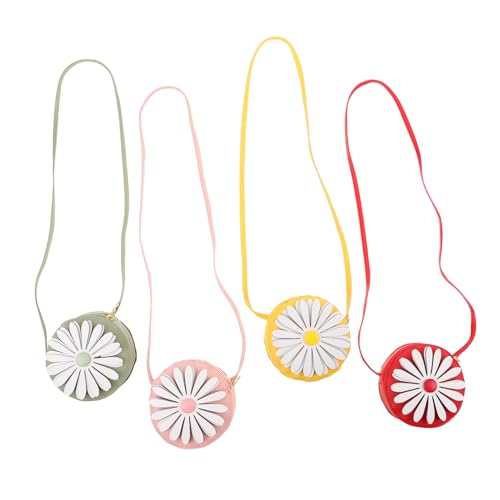 VALICLUD 4 Stück Mini Blumen-umhängetaschen für Mädchen Leichte Kompakte Kindertaschen mit Reißverschluss Kleine Vielseitige Schultertaschen für Alltag Reisen Partys Süßes Blumenmuster von VALICLUD