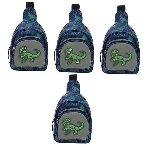 VALICLUD 4 Stück Brusttasche Für Kinder Umhängetasche Für Mädchen Dinosaurier Handtasche Mädchen Kleine Umhängetasche Crossbody-Brusttasche Hüfttasche Für Kinder Nylon Mondnacht Junge Gurt von VALICLUD