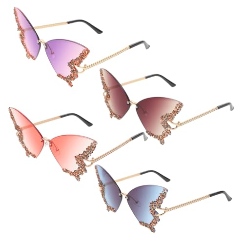 VALICLUD 4 Stück Modische Sonnenbrillen Für Damen Modische Sonnenbrillen Für Damen UV Blockierende Brillen Ausgefallene von VALICLUD