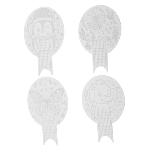 VALICLUD 4 Stück Nagellack Stempel Nagelstempelplatte Nagelstempelplatten Nailart Stempelset Nailart Stempel Nagelstempelset Nagelstempel Nagelschablone Stahlplatte Silber von VALICLUD
