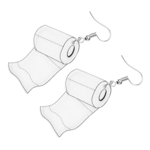 VALICLUD 4 Stück Ohrringe Damen Toilettenpapier Design Ohrhänger Leicht Kreativ Alltagsschmuck Weiß Ohrhaken von VALICLUD