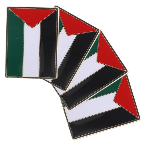 VALICLUD 4 Stück Palästina Flaggen Anstecknadel Metall Quadratisch Patriotisches Abzeichen Brosche für Kleidung Rucksack Langlebig Detailreich von VALICLUD