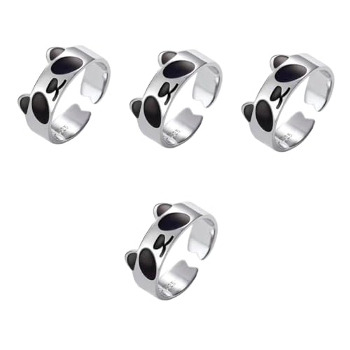 VALICLUD 4 Stück Panda-Ring offener Retro-Ring dekorativer Fingerschmuck Herrenringe Ringe für Männer Mode-Fingerring Männer verstellbarer Ring einstellbar schmücken Metall Ring Mann Kupfer von VALICLUD