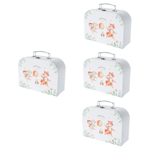 VALICLUD 4 Stück Pappkoffer für Kindergeburtstage Handgefertigter Spielkoffer für DIY Projekte Aufbewahrung von Schmuck und Bastelbedarf für Partys und von VALICLUD