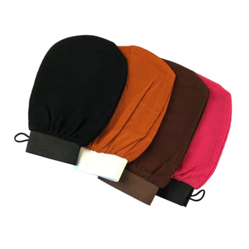 VALICLUD 4 Stück Peeling Handschuhe Exfolierende Waschhandschuhe für Dusche und Bad Hautschonende Handmitts für Männer und Praktisch für Reisen zum Entfernen von Abgestorbener Haut von VALICLUD