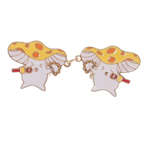 VALICLUD 4 Stück Pilzbrosche Lavalier Tarot Schnallen Baumeln Deck Piercing Reifen Ansteckblume Dekoration Reiz Nasenringe Nasenrefer Tasche Jungs Die Perlen Lustig Schmuck Clip Legierung von VALICLUD