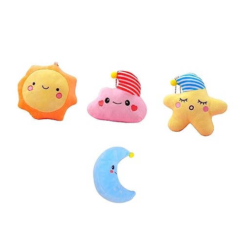 VALICLUD 4stücke Dekorative Plüsch Sonne Form Puppe Anhänger Zum Aufhängen Basteldekoration Für Schlüsselbund Handtasche Rucksack Auto von VALICLUD