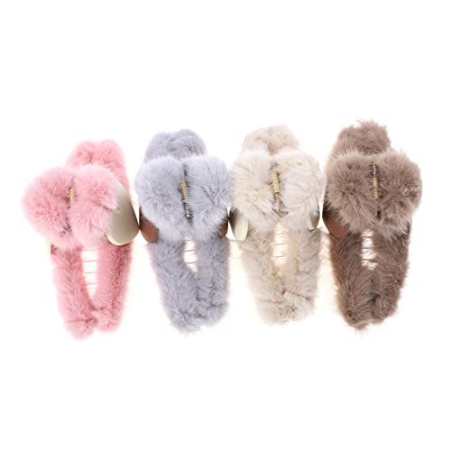 VALICLUD 4 Stück Plüsch Haarklammern mit Herzmotiv Kreative Weiche Haarspangen Große Dekorative Haarkrallen für Haarstyling Geeignet für Mädchen und Damen Langlebiges von VALICLUD