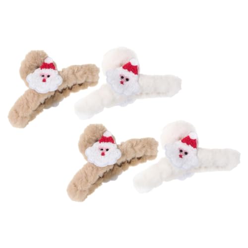 VALICLUD 4stücke Plüsch-haarspangen Für Frauen Große Krallenspangen Süße Weihnachts-haarspangen Weiche Haarspangen Für Lockiges Haar Haarschleifen Für Mädchen von VALICLUD