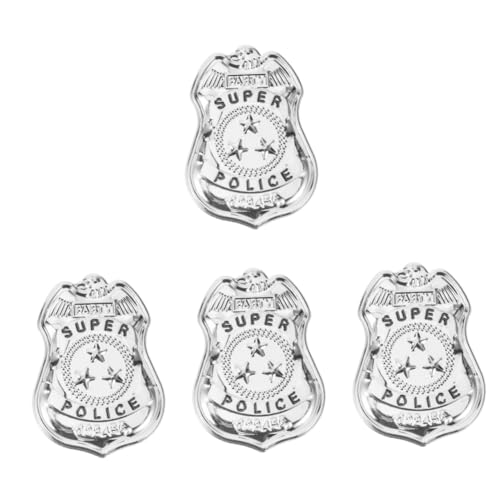VALICLUD 4 Stück -Polizeiabzeichen abstecknadeln party decoration partydeko einschulung Auszeichnung Anstecknadel cop costume Stellnadel Modeschmuck für Männer Rucksack-Stifte Metall von VALICLUD