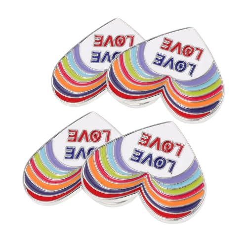 VALICLUD 4 Stück Regenbogen Herz Anstecknadeln aus Legierung Handgefertigte Bunte Emaille Broschen für Kleidung Taschen Hüte Langlebige Pride Pins als Modisches Statement und Geschenk von VALICLUD