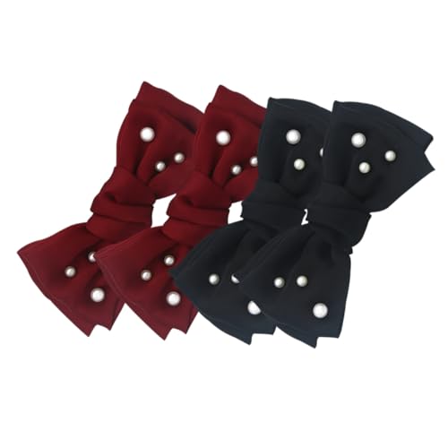 VALICLUD 4 Stück Schleifen Schuhclips Abnehmbar aus Stoff und Abs Stilvolle Dekorative Schuhschmuck buckles für Damen High Heels und Pumps Leichte Braut Hochzeitsschuh accessoires von VALICLUD