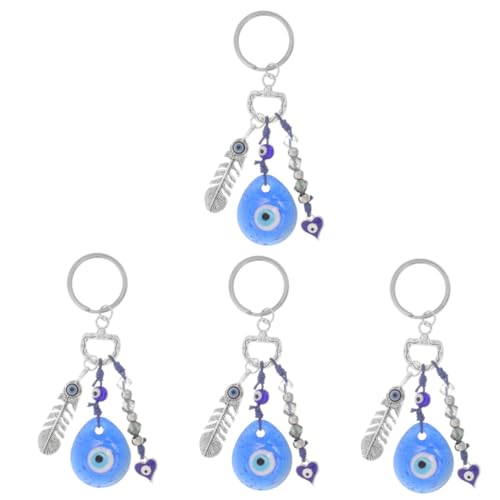 VALICLUD 4stücke Evil Eye Schlüsselanhänger Modischer Schlüsselanhänger Mit Bösem Auge Als Autozubehör Und Persönliche Dekoration Für Damen Leicht Und Tragbar Für Jeden Anlass von VALICLUD