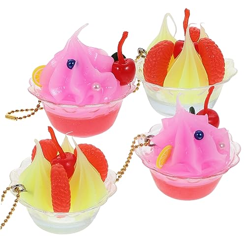 VALICLUD 4 Stück Kawaii Eiscreme-schlüsselanhänger Für Damen Geldbörsen- Für Handtaschen Autoschlüssel Brieftaschen-zubehör von VALICLUD