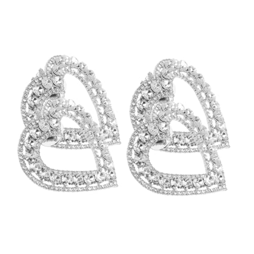 VALICLUD 4 Stück Schuhclip-anhänger: Abnehmbare Schuhschnallenclips Mit Strasssteinen in Herzform Für Damen, Brautschmuck, Hochzeitsball, Party, High Heels von VALICLUD