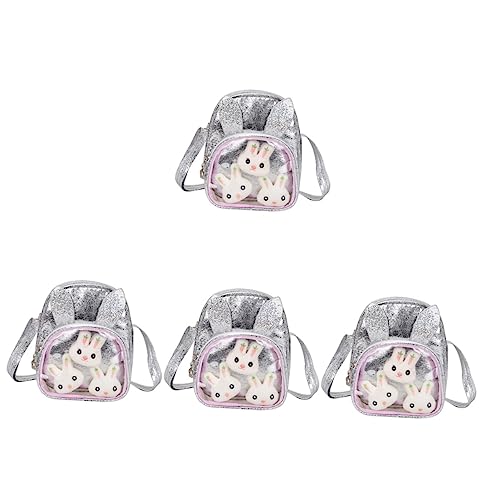 VALICLUD 4 Stück Schultertaschen Mini-Crossbody-Handy-geldbörse Tasche Im Cartoon-Kaninchen-Design Süße Einzelne Schulter Umhängetasche Für Kinder Draussen Kindertasche Mädchen Pu-Leder von VALICLUD