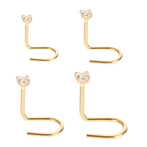 VALICLUD 4 Stück Sterling Silber Nasenpiercing Teilig mit Zirkonia Nasenstecker Schmuckstück für Damen Herren Festival Party Alltag von VALICLUD