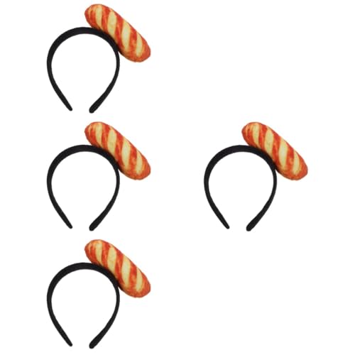 VALICLUD 4 Stück Stirnband Aus Lebensmittelimitat Bekleidung Haarband Haarklammern Haarhalter Dekorative Haarnadeln Haarspangen Kostüm Brot Stirnbänder Cosplay-requisite Brot Zubehör Plüsch von VALICLUD