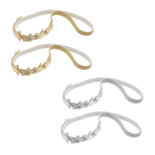 VALICLUD 4 Stück Stirnband Mit Fünfzackigem Stern Stern Haarbänder Kleinkind Prinzessinnen Stirnband Handgefertigte Stirnbänder Kopfbedeckung Mädchen Stirnbänder von VALICLUD