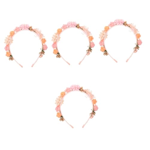 VALICLUD 4 Stück Stirnband hair clip flower haarblume Schmücken Haargummi Blumenkopfschmuck florales Stirnband Mädchen künstliche Schal Haarschmuck Braut Kopfbedeckung Polyester von VALICLUD