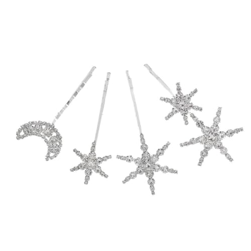 VALICLUD 4 Stück Strass Haarklammern Teiliges Silberfarbene Kreative Haarspangen mit Funkelnden Kristallen Eleganter Haarschmuck für Damen und Mädchen Geeignet für Hochzeit Party und von VALICLUD