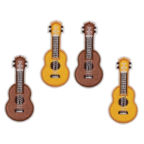 VALICLUD 4 Stück Teiliges Bestickte Ukulele Broschen aus Dekorative Pins für Jacken Rucksäcke und Taschen Leicht Anzubringen Entfernen Sichere Glatte Oberfläche Vielseitiger Schmuck für von VALICLUD