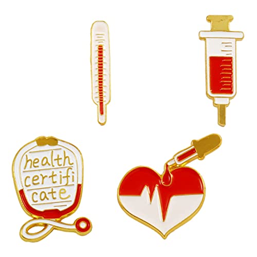 VALICLUD 4 Stück Teiliges Cartoon Medizinisch Thematisch Niedliche Arzt anstecknadeln Retro broschen Modische Kleidungspins für Jacken Taschen und Hüte von VALICLUD