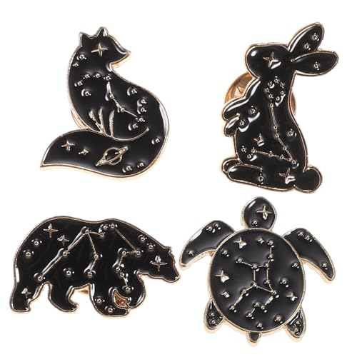 VALICLUD 4 Stück Teiliges Cartoon Tierbroschen aus Emailliertem Legierungs Süße Hasen Fuchs und Schildkröten Anstecknadeln für Pullover Taschen und Strickjacken Modische Damenaccessoires von VALICLUD
