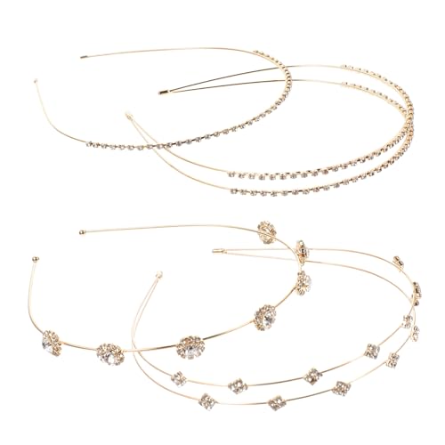 VALICLUD 4 Stück Teiliges Damen Haarschmuck Wasser Stirnband mit Strass Tiara Haarband für Braut Party Hochzeit Leicht Langlebig Modisch und Komfortabel von VALICLUD