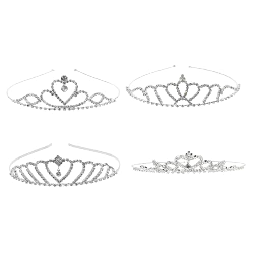 VALICLUD 4 Stück Teiliges Diadem mit Funkelnden Strasssteinen Hautfreundlich Langlebig Edle Geburtstagskrone für Mädchen Haaraccessoire für Party und Festliche Anlässe von VALICLUD