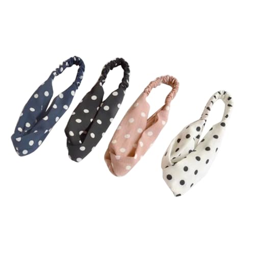 VALICLUD 4 Stück Teiliges Elastisches Sport Stirnband mit Breiter Krempe Atmungsaktiv und Komfortabel Gekreuztes Design Vielseitig für Yoga Duschen und Make Up Modisch Gemischte Farben für von VALICLUD