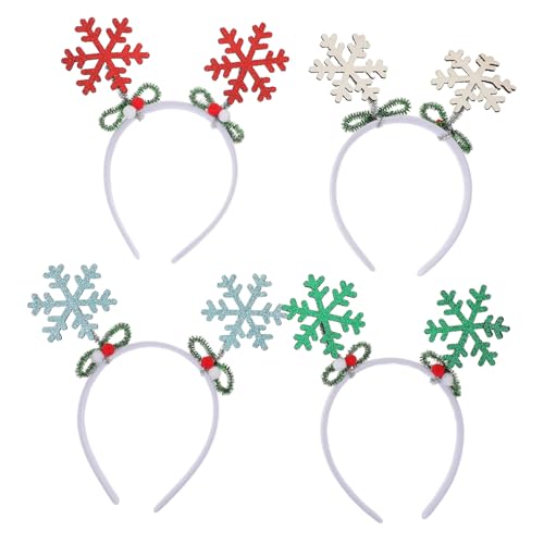 VALICLUD 4stücke Schneeflocken Stirnbänder Für Damen Weihnachts Haarband Mit Glitzerakzenten Winterthema Accessoires Für Feiertage Neujahrsfeiern Und Festliche Anlässe von VALICLUD