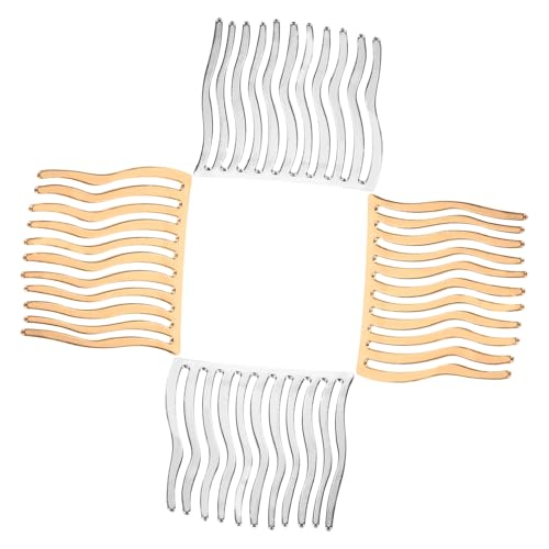 VALICLUD 4 Stück Teiliges Haarkamm Metall Flexible Seitliche Haarkämme für Frauen Dekorative Haarspangen für Gewelltes Lockiges und Glattes Haar Langlebig und Leicht Passend für Haartypen von VALICLUD