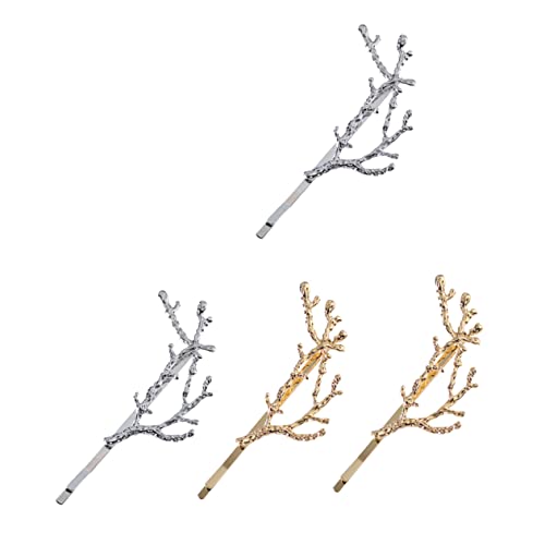 VALICLUD 4 Stück Modische Blätter Haarklammern Für Damen Dekorative Haarspangen Gold Und Silber Accessoire Für Partys Und Besondere Anlässe von VALICLUD