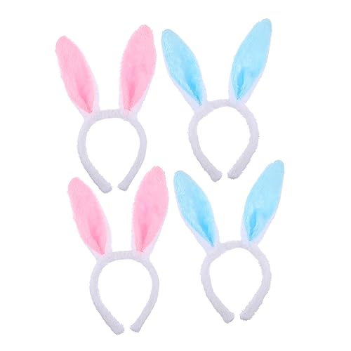 VALICLUD 4 Stück Teiliges Hasenohren Haarreif für Cosplay Stirnband mit Rosa und Blauen Ohren Dekoratives Bunny Ear Headband für Ostern Geburtstag Bühnenauftritte und Partyspaß von VALICLUD