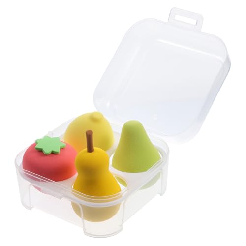 VALICLUD 4 Stück Teiliges Kosmetik Puderquasten mit Aufbewahrungsbox Weiche Hautfreundliche Make Up Schwämme für Damen Doppelseitig für Flüssiges und Trockenes Puder Leicht zu Reinigen und von VALICLUD