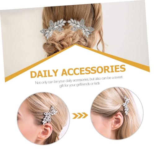 VALICLUD 4 Stück Teiliges Leaves Hair Clip mit Funkelnden Strasssteinen Stilvolle Haarklammern für Frauen Vielseitiger Haarschmuck zur Fixierung und Dekoration Passend für Haartypen und von VALICLUD
