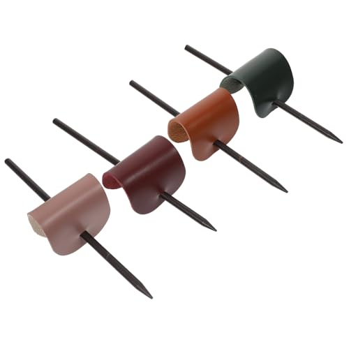 VALICLUD 4 Stück Teiliges Leder Haarnadeln Dutt Haarschmuck mit Glatten Kanten für Damen Frauen Vielseitig Einsetzbar in Grün Weinrot Hellbraun Geeignet für Alltag Hochzeit Party von VALICLUD