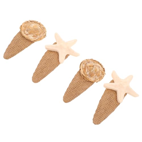 VALICLUD 4stücke Strand-haarspangen Mit Meereselementen Haarnadeln Aus Kunstmuscheln Rustikale Haarschmuck Für Damen Und Mädchen Party-accessoires Urlaubskopfschmuck Kleine von VALICLUD