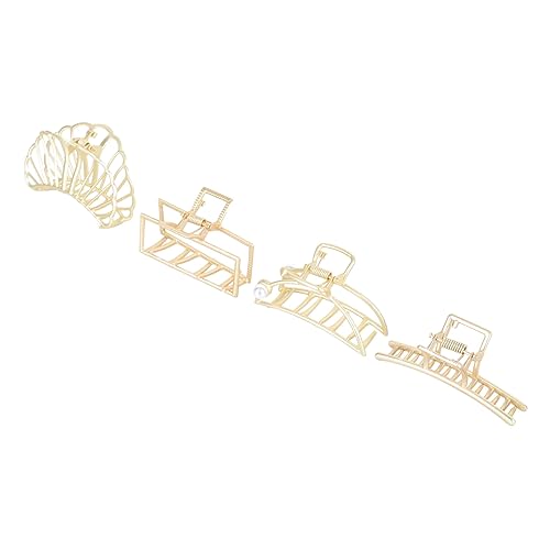 VALICLUD 4 Stück Teiliges Metall Haarklammern für Damen Vielseitige Goldfarbene Haarschmuck Klaue Rutschfest zu Haar und Kopfhaut Geeignet für Bad Make Up und Alltag Robust und von VALICLUD