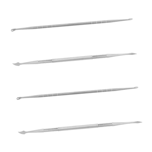 VALICLUD 4 Stück Teiliges Metall Nagelkunst Stift mit Doppelseitigem Design für Präzises Modellieren und Gelanpassung Vielseitig für DIY Nail Art Skulptur und Maniküre Projekte von VALICLUD