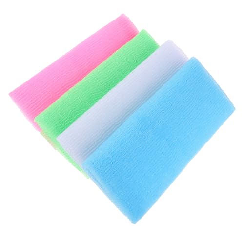 VALICLUD 4 Stück Teiliges Peeling Rückenwäscher Duschtuch aus Nylon Sanfter Exfolierender Badetuch Langem Rückenreiniger Weiche Langlebige Reinigungstücher für Einfache Hautpflege und von VALICLUD