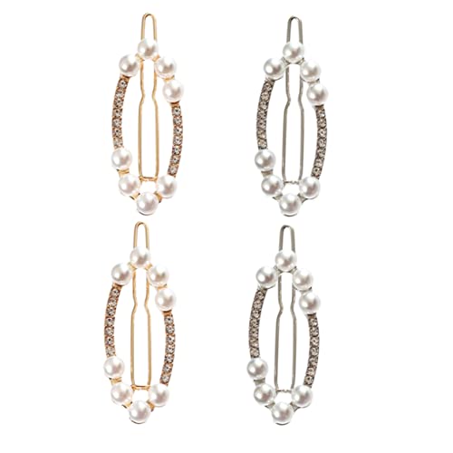 VALICLUD 4 Stück Teiliges Perlen Haarklammern mit Strasssteinen Hochwertige Haarschmuck für Damen für Verschiedene Frisuren und Anlässe Geeignet für Hochzeiten Partys und Alltag von VALICLUD