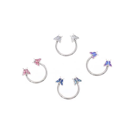 VALICLUD 4 Stück Teiliges Pferdehufe Gauge Ohrringe Piercing Edelstahl Ornament für Tragus Septum Ear Bone Stil Damen Herren von VALICLUD