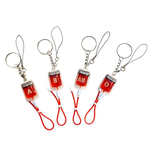 VALICLUD 4 Stück Teiliges Schlüsselanhänger Blutgruppen Stil Edelstahl Anhänger Kleine Taschen Design Modischer Taschenanhänger für Rucksack Gepäck und Schlüsselbund Dekoratives Accessoire von VALICLUD