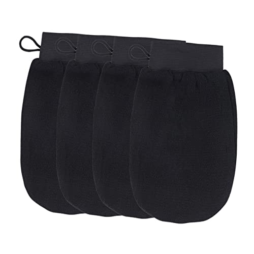 VALICLUD 4 Stück Teiliges Set Peelinghandschuhe für Dusche und Bad Exfolierende Waschhandschuhe für Glatte Haut Geeignet für Männer und mit Praktischem Handgelenksschutz von VALICLUD