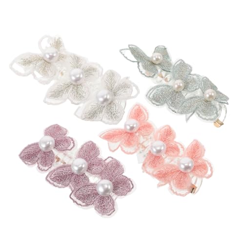 VALICLUD 4stücke Spiral-haargummi Mit Spitze Und Perle Bunte Telefonleitung Elastischer Pferdeschwanzhalter Dehnbare Haarbänder Für Frauen Und Mädchen von VALICLUD